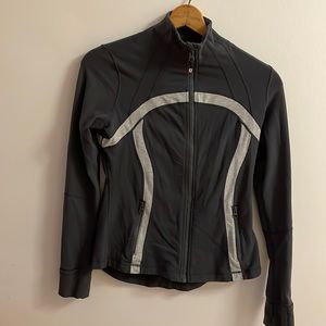 Lululemon Full Zip Gray Jacket with Vented Back Panels and Signature Thumb Holes